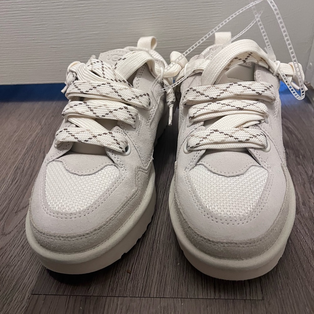 UGG Neutral Cream Lace-Up Chunky Sneakers